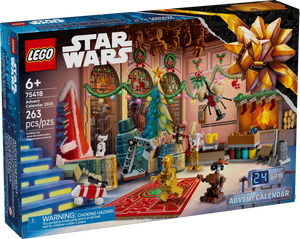 LEGO Star Wars Advent Calendar 2025 75418 with 263 pieces and festive holiday decorations