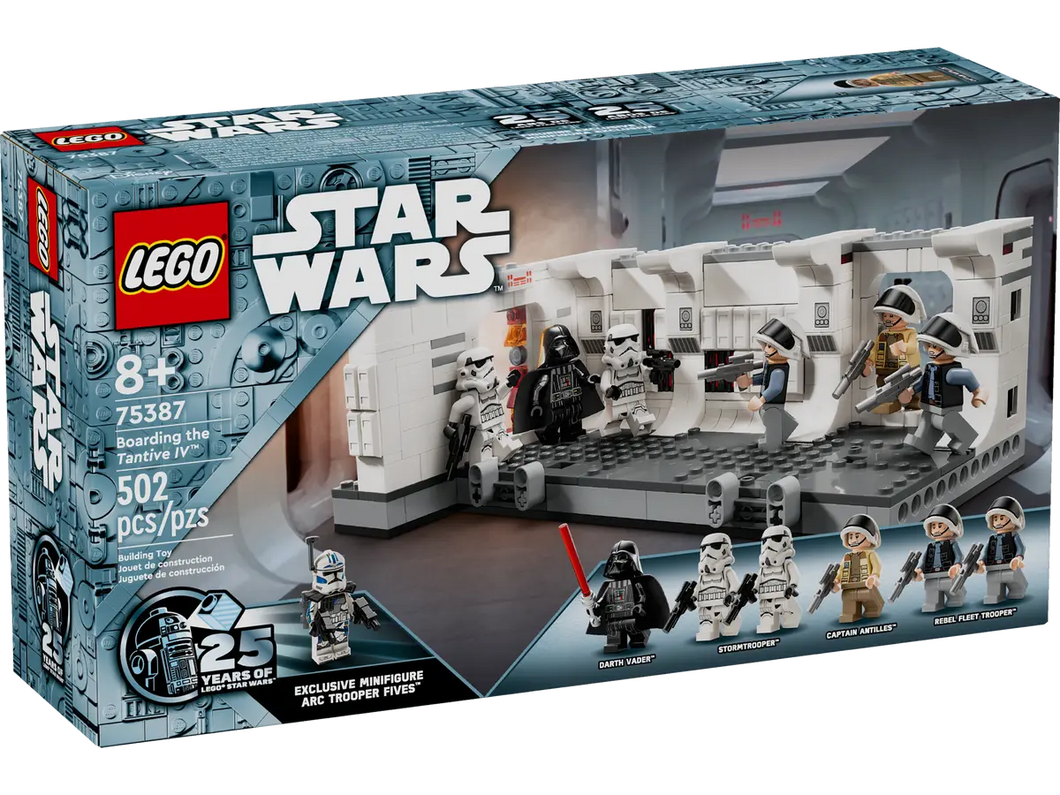 LEGO Star Wars Boarding the Tantive IV set by Brick Shack with 502 pieces and minifigures displayed