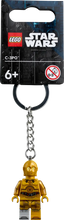 Load image into Gallery viewer, LEGO Star Wars C-3PO key chain 854313 featuring the iconic C-3PO minifigure in gold
