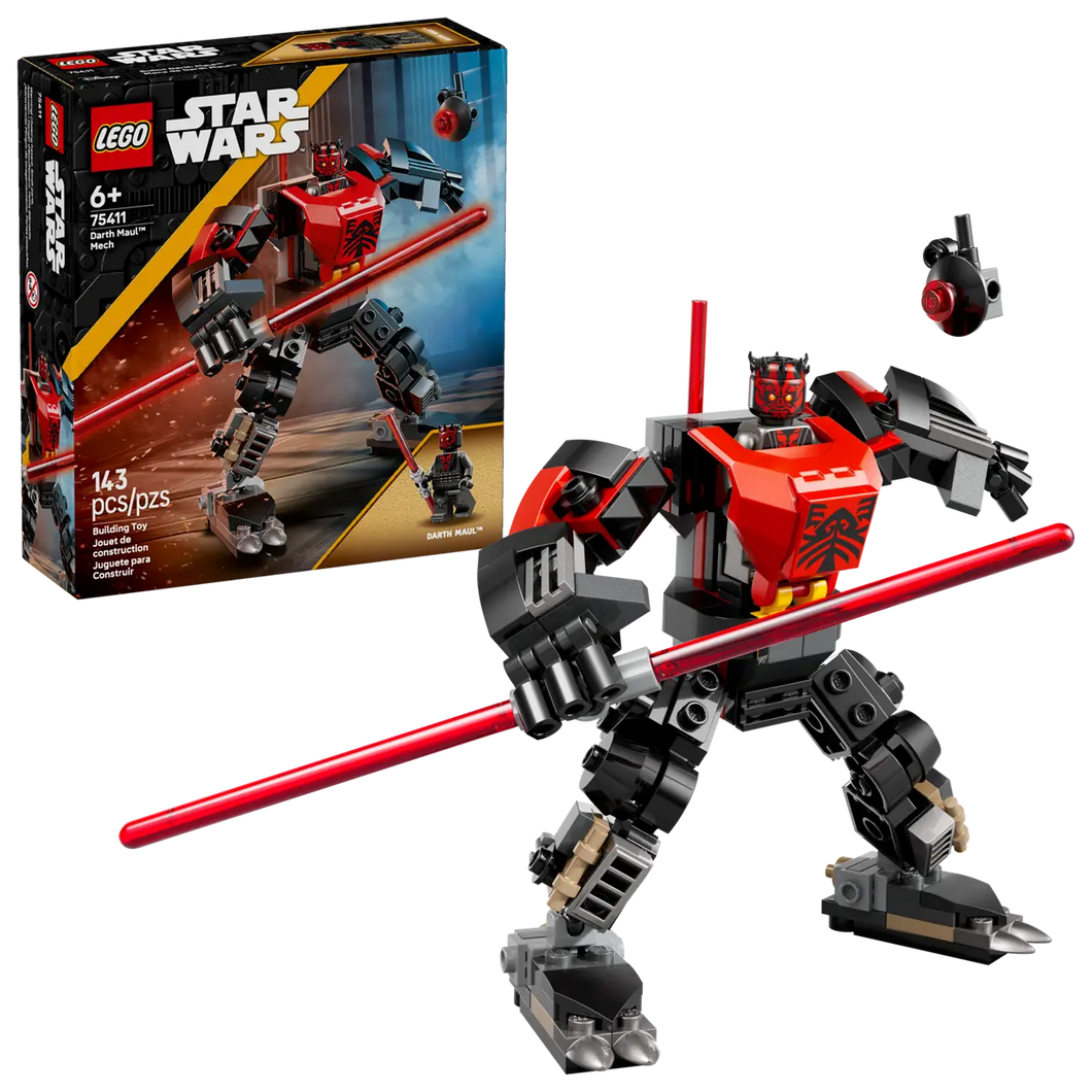 LEGO Star Wars Darth Maul Mech boxed set by Brick Shack with buildable red and black mech figure and lightsaber