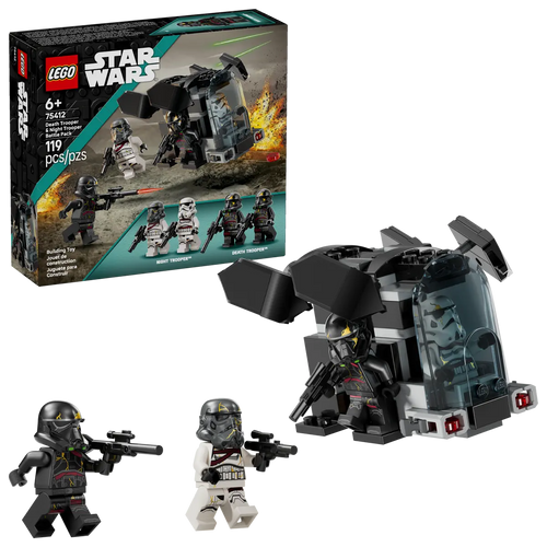 LEGO Star Wars boxed set by Brick Shack featuring Death Trooper & Night Trooper minifigures with a small black vehicle
