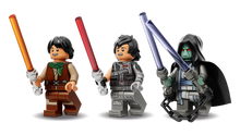 Load image into Gallery viewer, LEGO Star Wars Force Burner Snowspeeder 75414 with three detailed minifigures holding lightsabers
