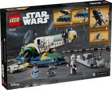 Load image into Gallery viewer, LEGO Star Wars Jango Fett’s Starship set 75433 in a boxed set with minifigures and features
