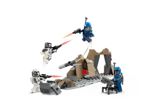 LEGO Star Wars Mandalore Battle Pack with Mandalorian and Clone Trooper minifigures in battle scene