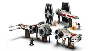 LEGO Star Wars TIE Fighter set by Brick Shack featuring detailed spaceship models with minifigures against black background