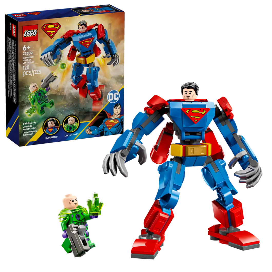 Superman vs Lex Luthor LEGO boxed set by Brick Shack with 120 pieces featuring buildable figures