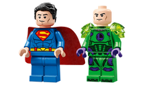 Load image into Gallery viewer, Superman vs Lex Luthor LEGO minifigures from Brick Shack boxed set with detailed costume designs
