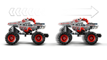 Load image into Gallery viewer, LEGO boxed set by Brick Shack featuring a detailed grey and red monster truck with large wheels on a black background
