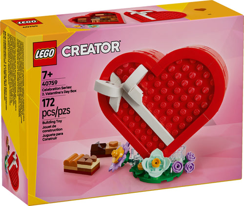 LEGO Valentine's Day gift set Creator boxed set heart-shaped gift box with flowers and chocolates