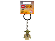 Load image into Gallery viewer, LEGO Yoda keyring UK 853449 featuring a miniature Yoda figure with keychain attachment
