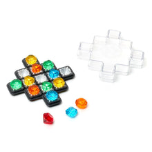 Load image into Gallery viewer, Smart diamond quest puzzle game with colorful gem pieces and clear plastic board on white background
