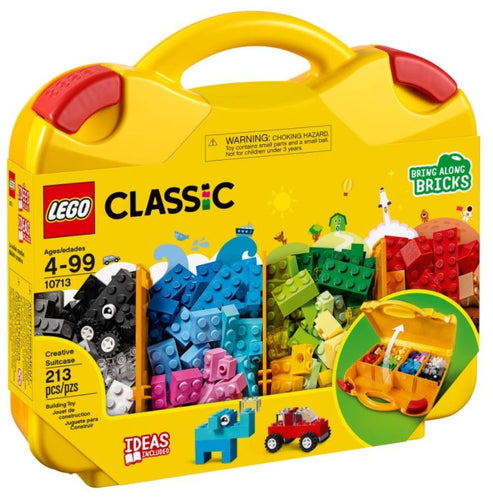 LEGO 10713 creative suitcase boxed set with 213 colourful building bricks and carrying handle