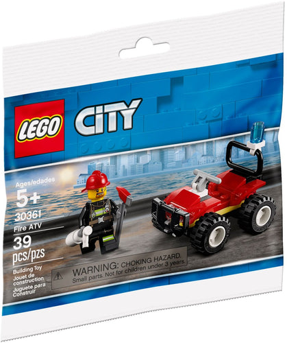 LEGO City Fire ATV polybag 30361 featuring a firefighter minifigure and compact ATV vehicle