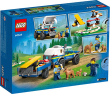 Load image into Gallery viewer, LEGO Mobile Police Dog Training LEGO boxed set with police vehicle, figures, and dog training accessories
