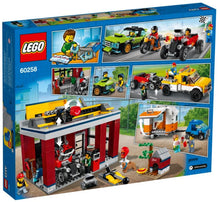 Load image into Gallery viewer, LEGO City Tuning Workshop set boxed by Brick Shack featuring detailed garage and vehicles

