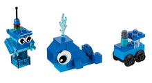 Load image into Gallery viewer, LEGO Classic Creative Blue Bricks build with blue robot whale and small blue vehicle models by LEGO
