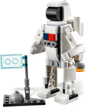 Load image into Gallery viewer, LEGO Creator 3-in-1 Space Shuttle 31134 astronaut figure with flag and lunar surface base
