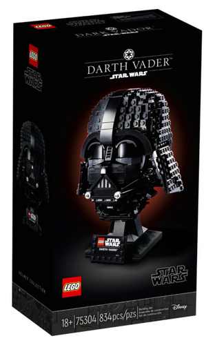 Darth Vader helmet LEGO set 75304 with 834 pieces for Star Wars fans and collectors