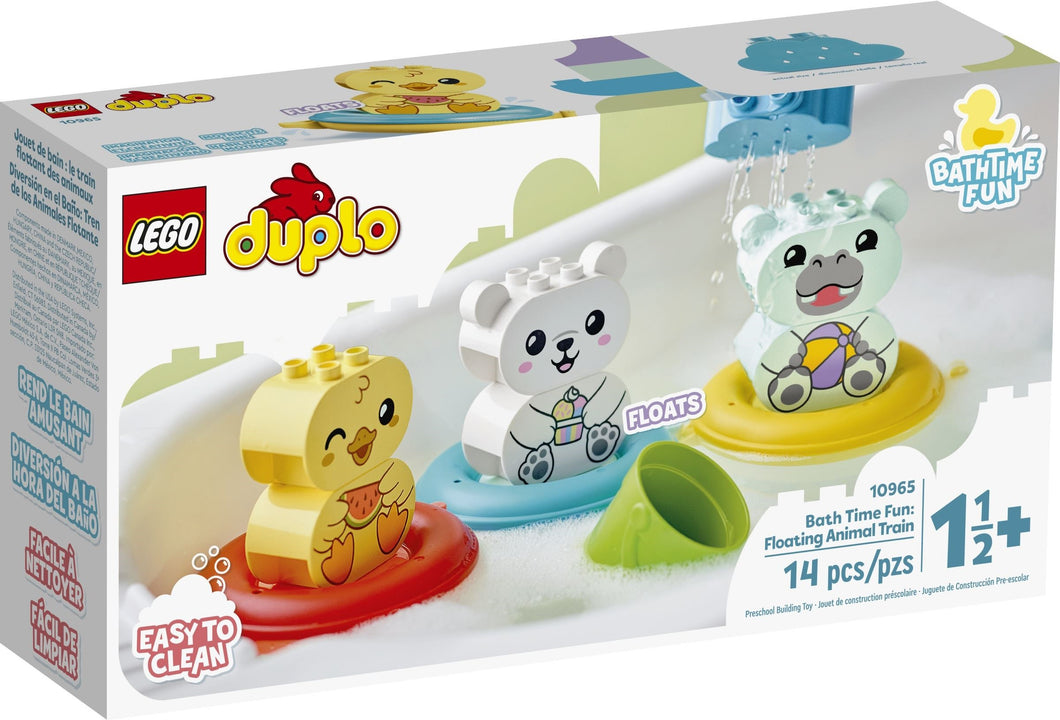 LEGO DUPLO Bath Time Fun Floating Animal Train 10965 includes colourful splashy animals for toddlers