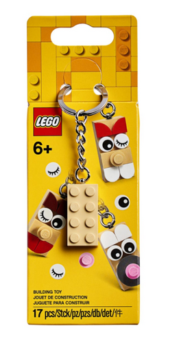 LEGO bag charm set with 17 pieces featuring colourful charms attached to a keyring for ages 6 plus