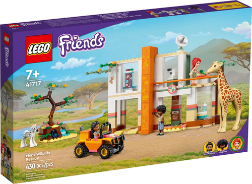 LEGO Friends Mia's Wildlife Rescue set boxed by Brick Shack showing wildlife centre giraffe quad bike and accessories