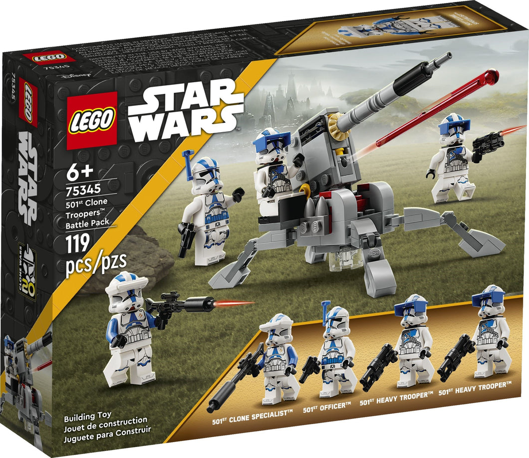 LEGO Star Wars 501st Battle Pack with 119 pieces including clone troopers and heavy artillery set