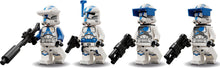 Load image into Gallery viewer, LEGO Star Wars 501st Battle Pack with four clone trooper minifigures and detailed blaster weapons
